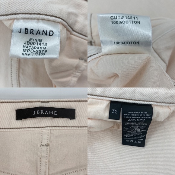 J Brand Wynne 100% Cotton High Rise Button Fly Crop Raw Hem Straight Jeans 32 - Picture 5 of 15